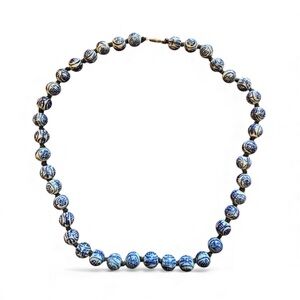 Vintage Blue and White Beaded Necklace
